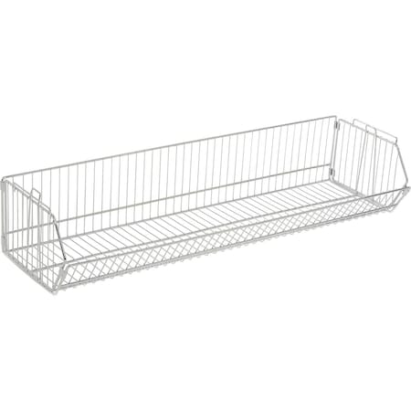 Global Industrial Hang & Stack Storage Bin, Steel, Gray, 9 in H, 48 in W 832118